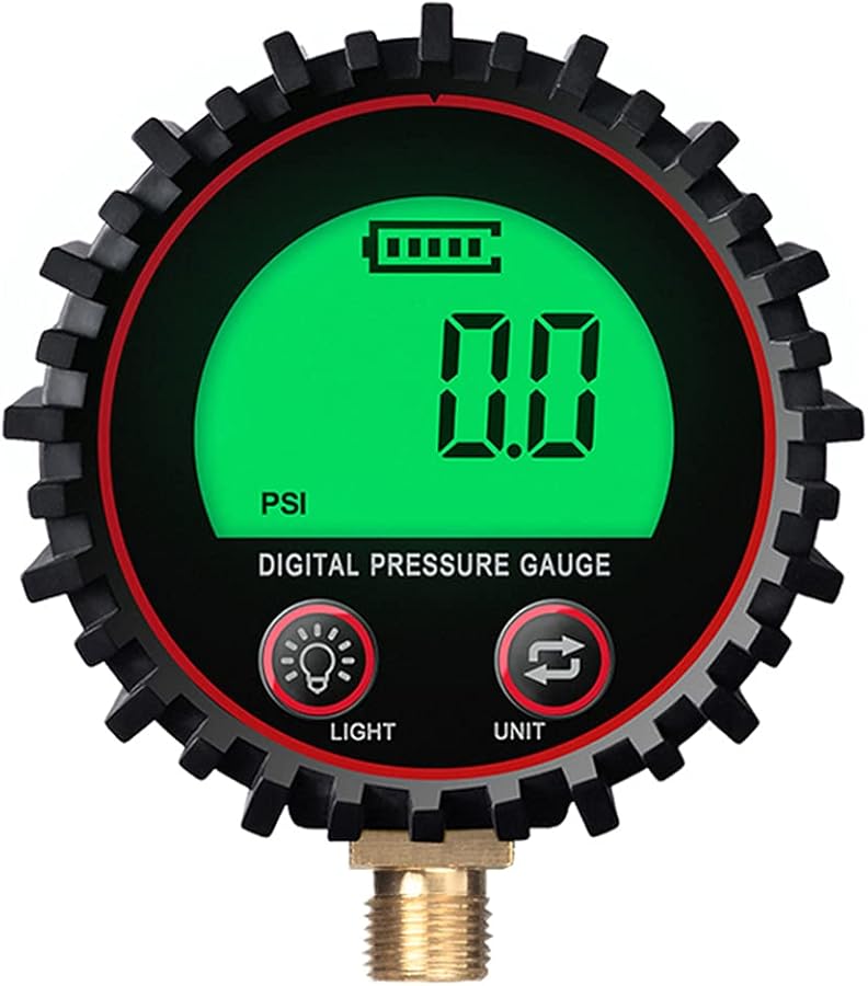 Digital Pressure Gauge M11 Thread 255psi with Rubber Protector - Image 1
